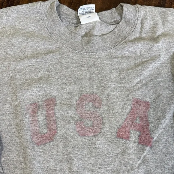 Old Navy Gray Long Sleeve USA Tee - Picture 2 of 5